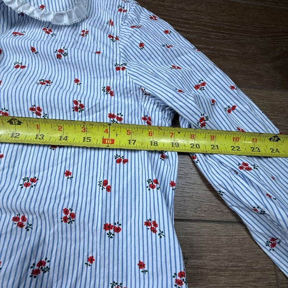 Brooks Brothers Women's Cotton Ruffled Floral Button Shirt Peter Pan Collar sz 6 - Picture 10 of 15